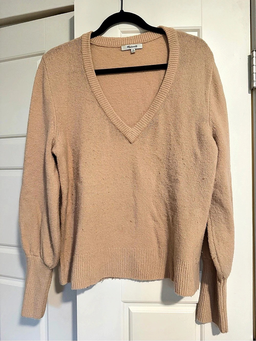 Madewell Balloon-Sleeve V-Neck Sweater
